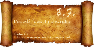 Beszédes Franciska névjegykártya